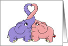 Cute Love/Romance Card With Two Elephants With Trunks Together card