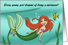 Blank Note Card For Her With Mermaid, Every Young Girl Dreams card