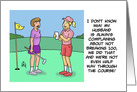 Humorous Birthday Card With Female Golfers Breaking 100 card