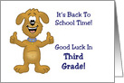 Back To School Card For Starting Third Grade card