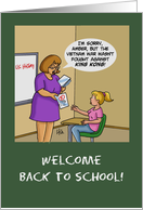 Back To School Card For Teacher With Humorous History Cartoon card