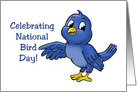 National Bird Day Card With A Cute Cartoon Blue Bird card