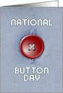National Button Day Card With A Red Button On A Blue Shirt card