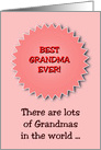 Grandparents Day Card For Best Grandma Ever With Badge card