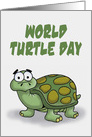 World Turtle Day Card With A Cartoon Turtle (Tortoise) Looking Puzzled card