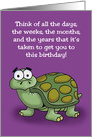 Birthday Card With Cartoon Tortoise Think Of All The Days card