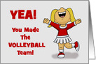 Congratulations Your Made The Volleyball Team With Cheerleader card