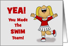 Congratulations Your Made The Swim Team With Cheerleader card