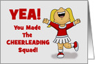 Congratulations Your Made The Cheerleading Squad With Cheerleader card