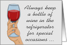 Friendship Card With A Hand Holding Glass Of Wine Special Occasions card