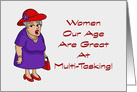 Birthday Card With Lady Wearing A Red Hat Women Our Age card