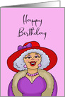 Birthday Card With Lady Wearing A Red Hat To My Red Hat Friend card