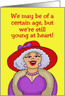 Birthday Card Lady Wearing A Red Hat We May Be Of A Certain Age card