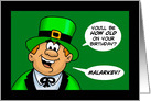 Adult Birthday Card On St. Patrick’s Day Malarkey card