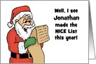 Customized Name For Someone Who Made Santa’s Nice List card