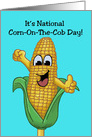 National Corn On The Cob Day With Ear Of Corn Giving Thumbs Up card