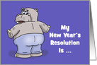 Humorous New Year’s Card With Cartoon Hippo Have A New Rear card