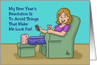 Humorous New Year’s Card Avoid Things That Make Me Look Fat card