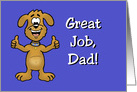 Father’s Day Card With Cartoon Dog With Thumbs Up Great Job, Dad card