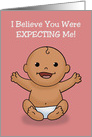 Congratulations Card For Having A New Baby Girl With Brown Baby card