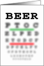 Birthday Card With Blurry Eye Chart Except The Word Beer card