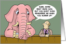 Funny National Hangover Day Card With Pink Elephant In A Bar card
