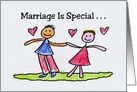 Humorous National Spouse’s Day Card With Child-like Drawing Of Couple card