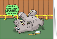Funny St. Patrick’s Day Card With Drunk Cartoon Hippo On Floor card