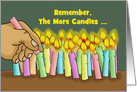 Birthday Card With Many Burning Candles Remember The More Candles card