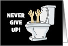 Blank Note Card With Someone In Toilet Going Down card