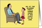 Blank Note Card With Cartoon Girl With Mohawk After Slumber Party card