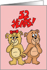 52nd Wedding Anniversary Card With Cute Bear Couple card