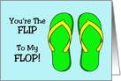 Cute Blank Note Card With Drawing You’re The Flip To My Flop card