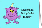 11th Birthday Card for a Boy With A Cartoon Alien, Monster card