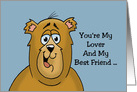 Adult Anniversary Card With Cartoon Bear My Lover And Best Friend Nice Tits card