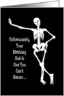 Humorous Birthday Card With Cartoon Skeleton Return Birthday Suit card