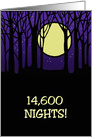 Adult 40th Anniversary Card 14,600 Nights With Moon And Stars card