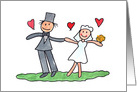 Cute Wedding Congratulations Card With Child-like Drawing Of Couple card