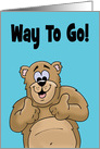 Congratulations On New Job Card With Cartoon Bear Giving Thumbs Up card
