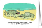 Cute Mother’s Day Card for Mom from Son With Cartoon Alligators Chew Your Food card