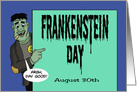 Frankenstein Day Card With Cartoon Monster card