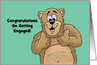 Congratulations On Getting Engaged Cartoon Bear Giving Thumbs card