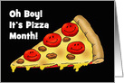 Cute Pizza Month Card With Pizza And Smiling Pepperoni card