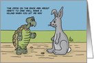 Blank Note Card With Tortoise And Hare Before The Big Race card