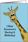 Cute Kids Birthday Card With Giraffe Sticking Its Head In card