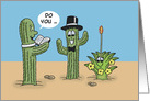 Cute Wedding Congratulations Card For Grandson With Cactus card