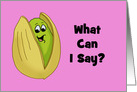 Cute Valentine Card With A Pistachio Inside Cracked Open Shell card
