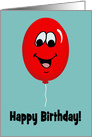 Kids Birthday Card With A Cute Red Cartoon Balloon card