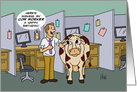 Humorous Birthday Card For A Co-Worker With Cartoon Cow Worker card