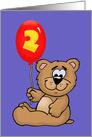Cute Birthday Card For A Boy’s 2nd Birthday With Cartoon Bear card